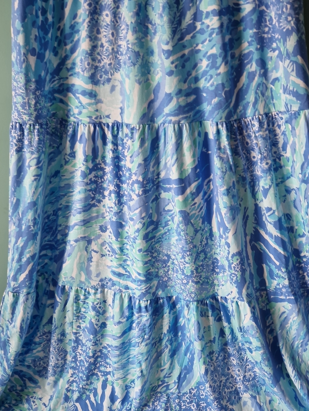Lilly Pulitizer Blue Floral Tiered Maxi Dress - Casual Summer Style - Picture 5 of 7